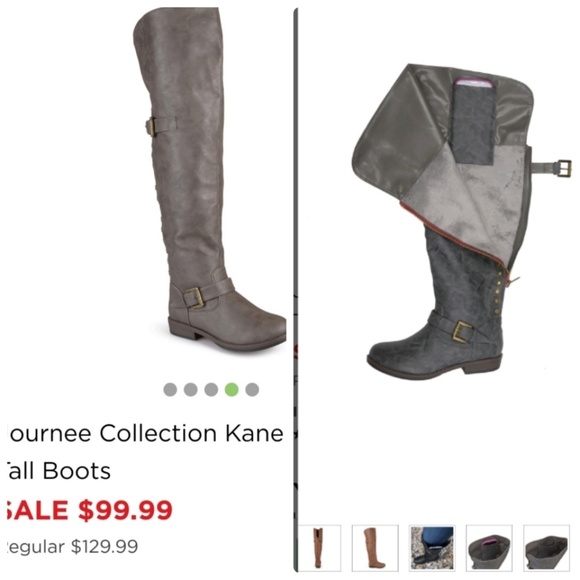 Journee Collection Shoes - NWT Over the Knee Boots with Cell Holder - Taupe